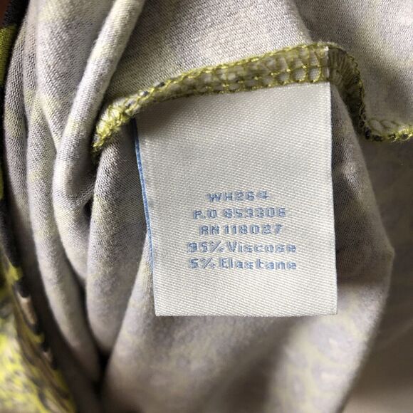 Boden Dress 6 Lime Green Leopard Print Stretchy Jersey Knit Knee Length Y2K - Picture 7 of 11